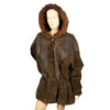 Jaren 80 suede vintage jas met capuchon maat XL